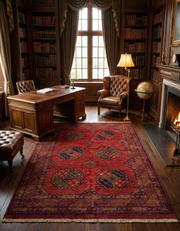 5' 1 x 6' 7 Ersari Afghan Wool Rug