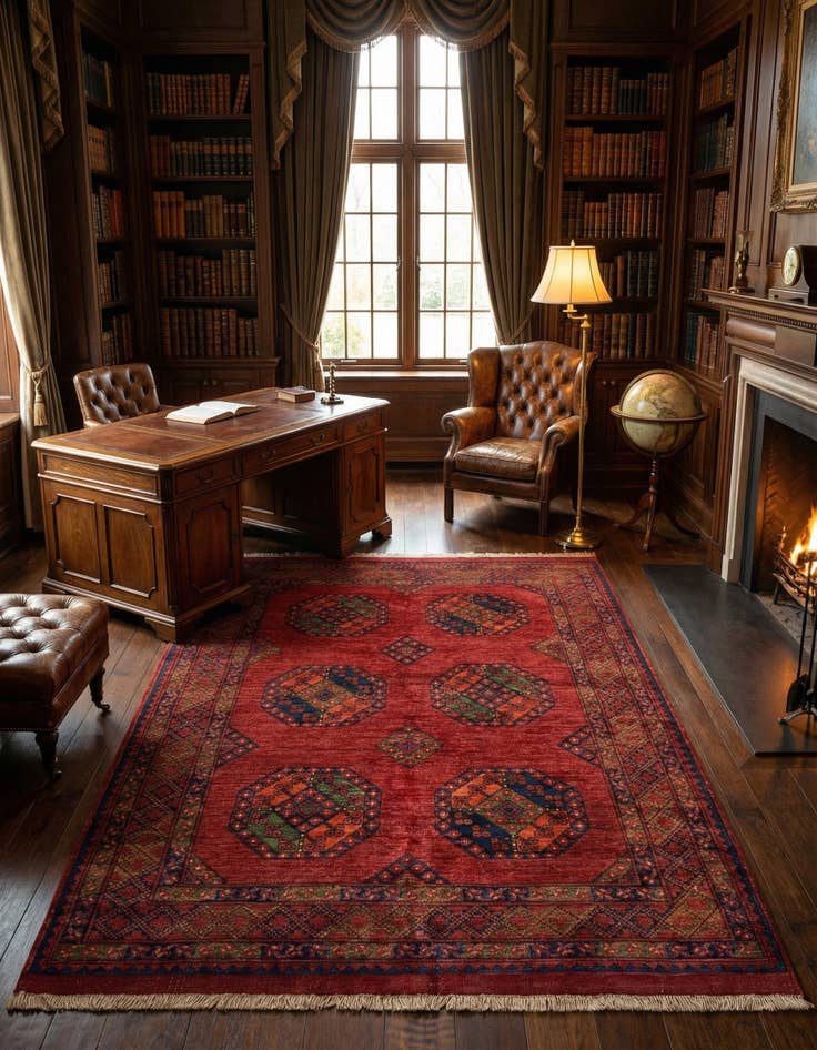 Detail image of 5' 1 x 6' 7 Ersari Afghan Wool Rug