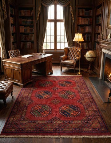 5' 1 x 6' 7 Ersari Afghan Wool Rug