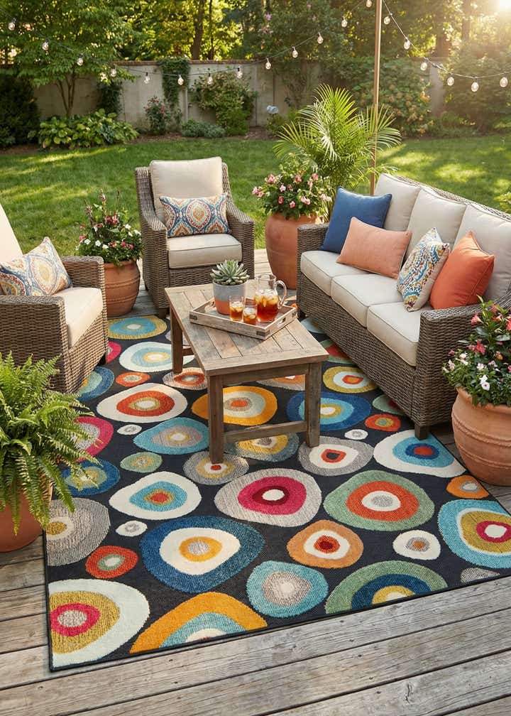 6' x 9' Easy-Clean Casablanca Indoor / Outdoor Rug