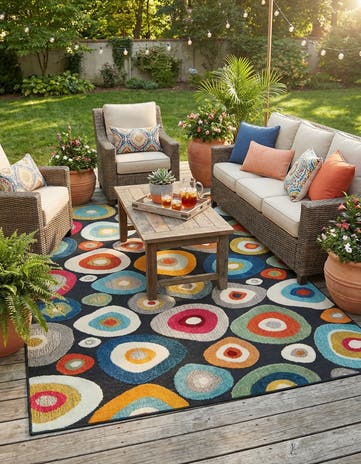 6' x 9' Easy-Clean Casablanca Indoor / Outdoor Rug