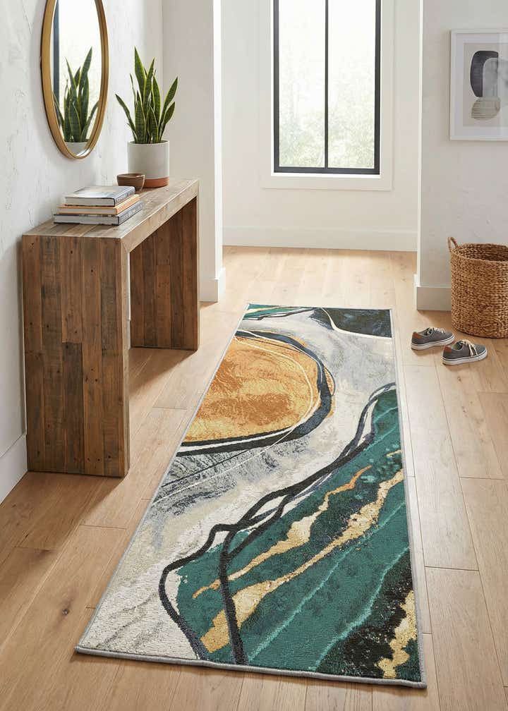 2' x 6' 1 Easy-Clean Modern Indoor / Outdoor Runner Rug
