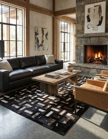 5' 3 x 8' Cowhide - Patchwork Rug