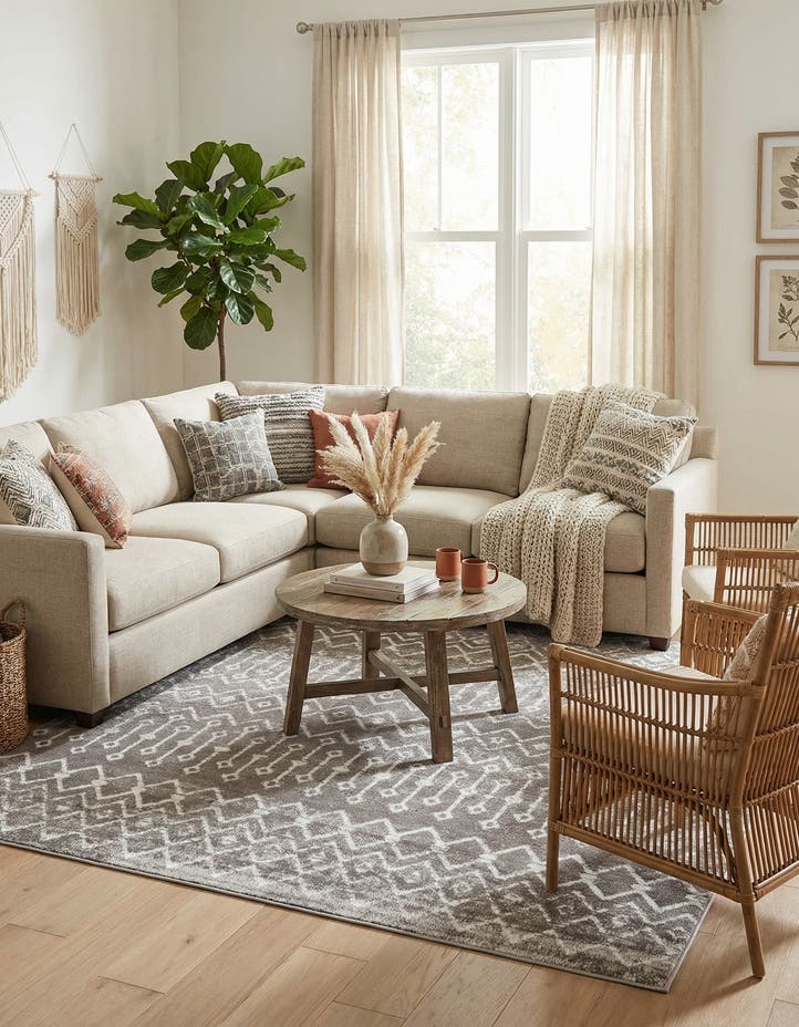 7' 10 x 7' 10 Bohemian Trellis Square...