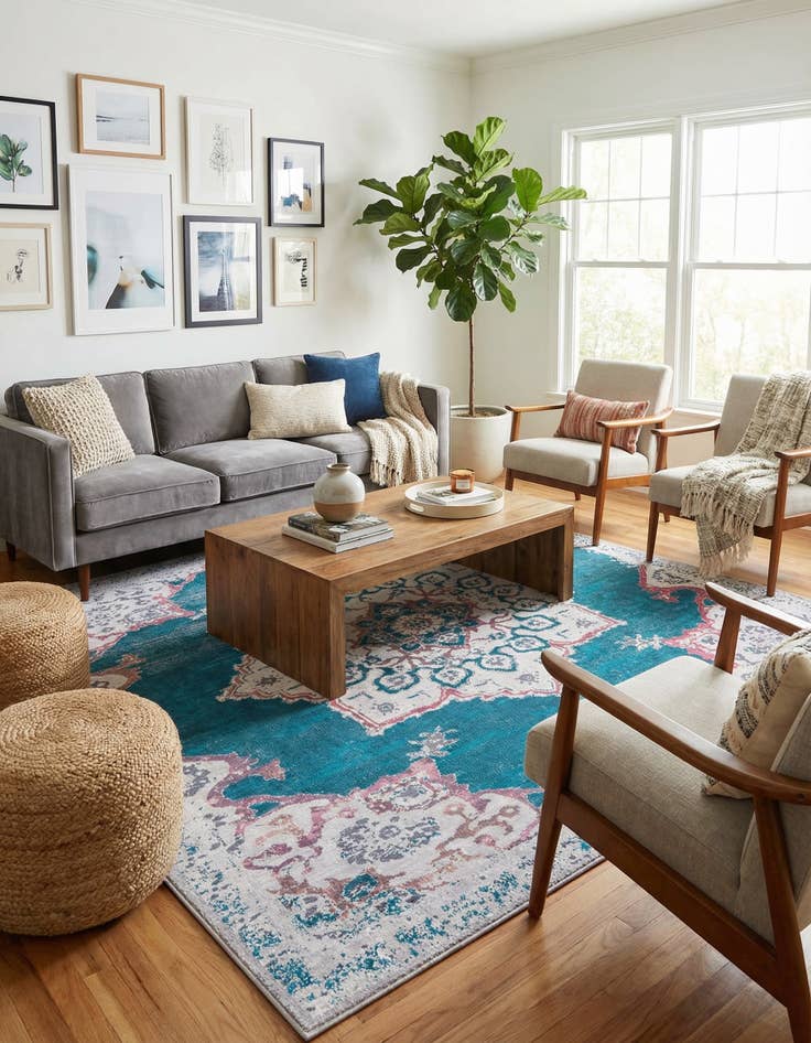 Detail image of 10' 6 x 10' 6  Washable Renaissance Square Rug