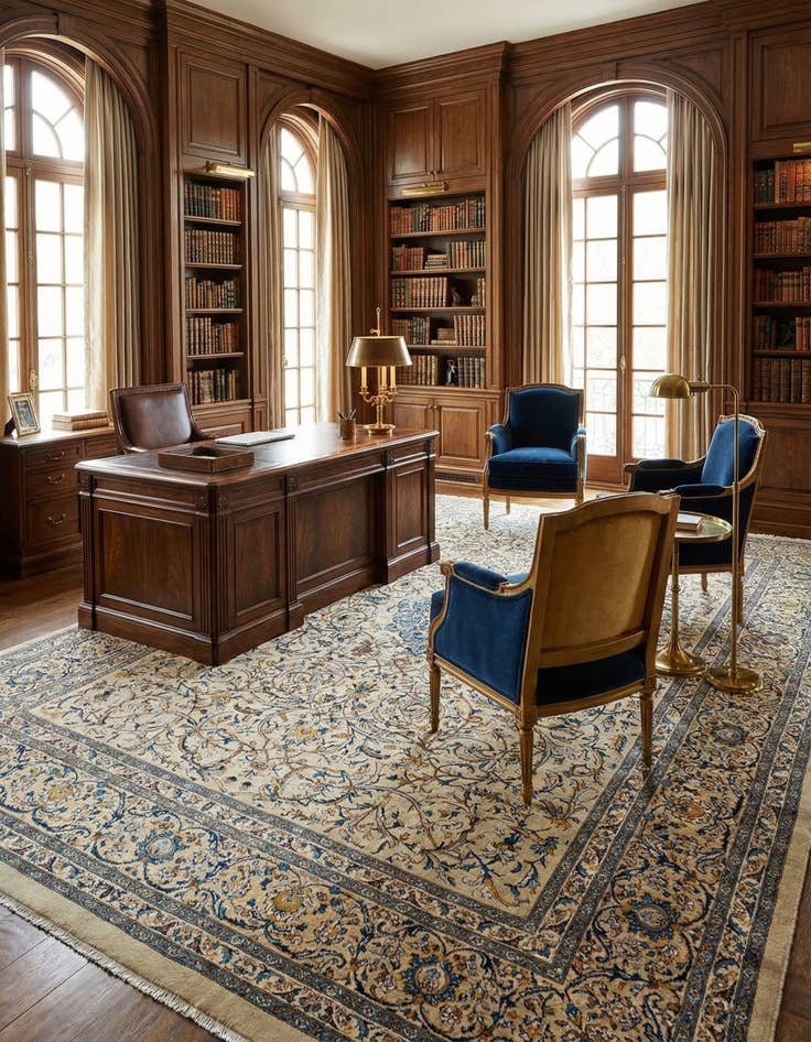 Detail image of 9' 10 x 13' 5 Kashan Wool Rug