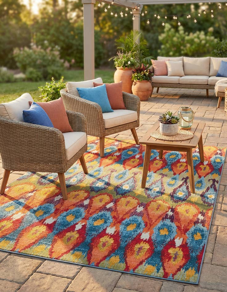 Detail image of 6' x 9'  Washable Modern Indoor / Outdoor Rug