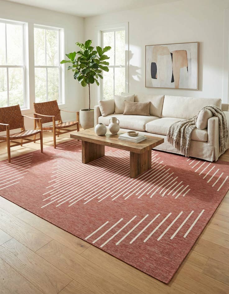 Detail image of  13' x 13'  Washable Modern Indoor / Outdoor Square Rug