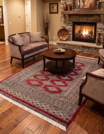 4' 7 x 6' 4 Hand Knotted Bokhara Wool Rug