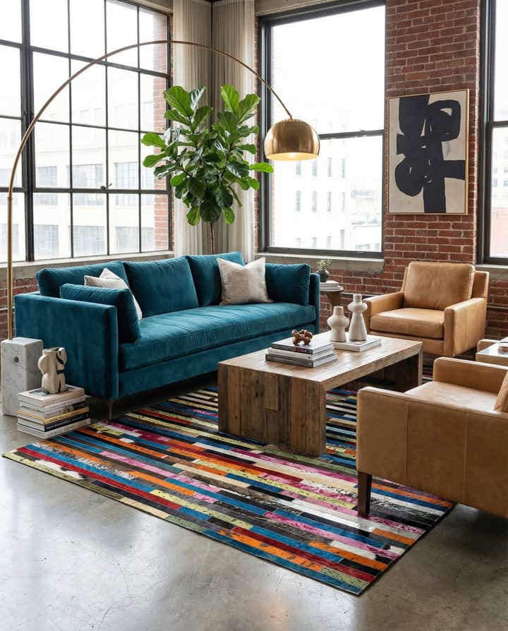 5' 1 x 7' 11 Cowhide - Patchwork Rug