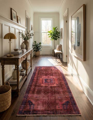 4' 8 x 9' 3 Hand Knotted Ultra Vintage Persian Wool Runner Rug