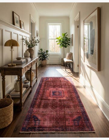 4' 8 x 9' 3 Hand Knotted Ultra Vintage Persian Wool Runner Rug
