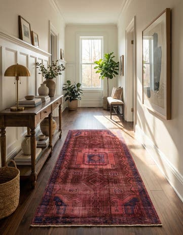 4' 8 x 9' 3 Hand Knotted Ultra Vintage Persian Wool Runner Rug