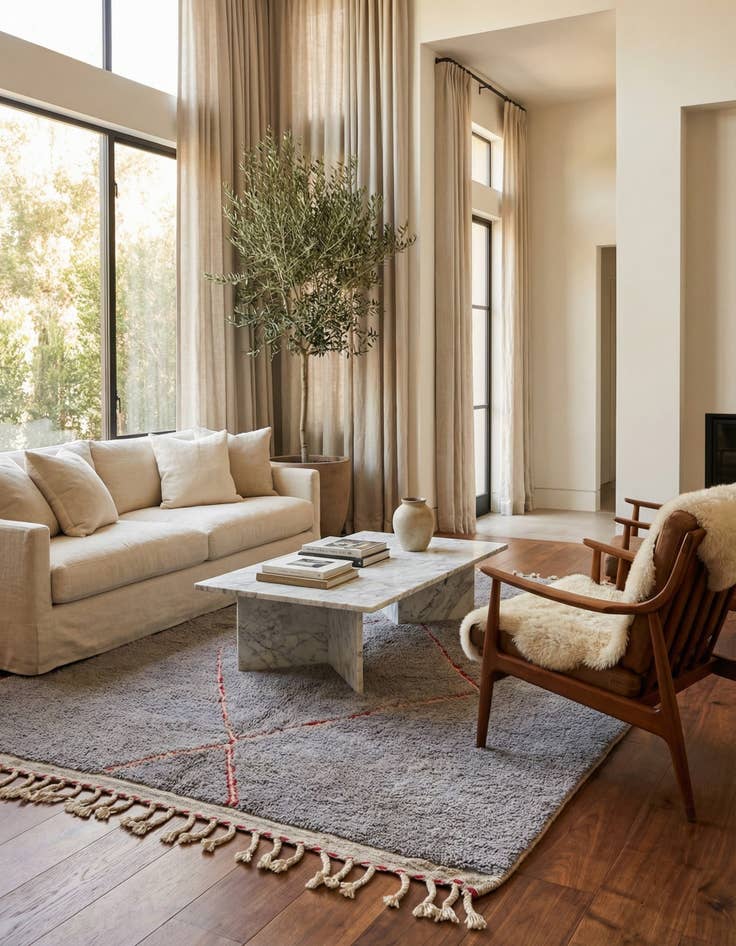 Detail image of 6' 2 x 8' 3  Hand Knotted Moroccan Wool Rug