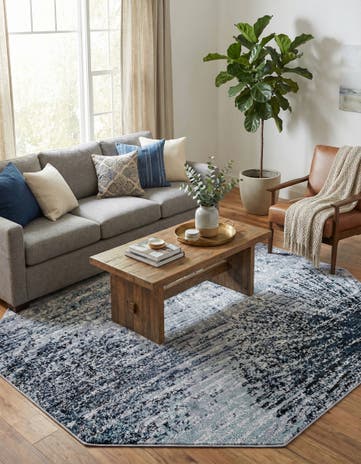 Blue and Gray Tucson Octagon Rug