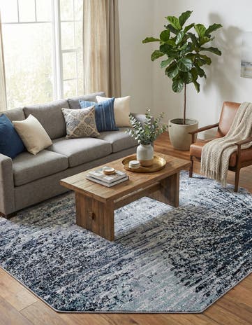 Blue and Gray Tucson Octagon Rug