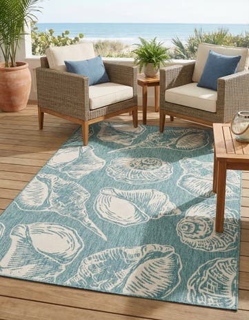 6' x 9' Easy-Clean Coastal Indoor / Outdoor Rug