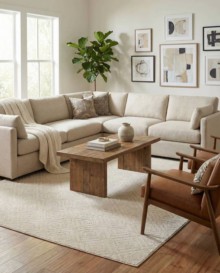 Detail image of 7' 10 x 10' Easy-Clean Sabrina Soto Indoor / Outdoor Rug