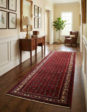 2' 8 x 9' 11 Hamedan Wool Runner Rug