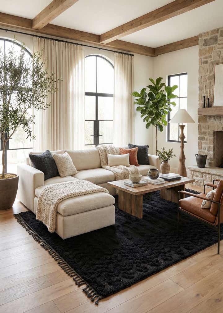 5' 3 x 7' 7 Hand Knotted Moroccan Wool Rug