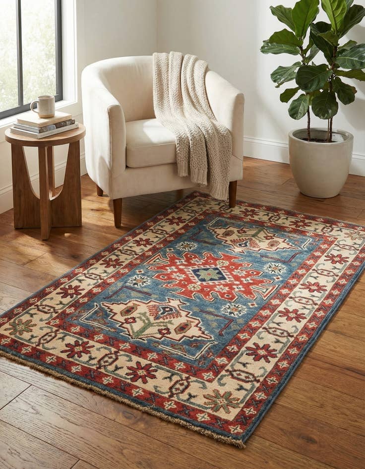 Detail image of 2' 8 x 4' 2  Hand Knotted Kazak Rug