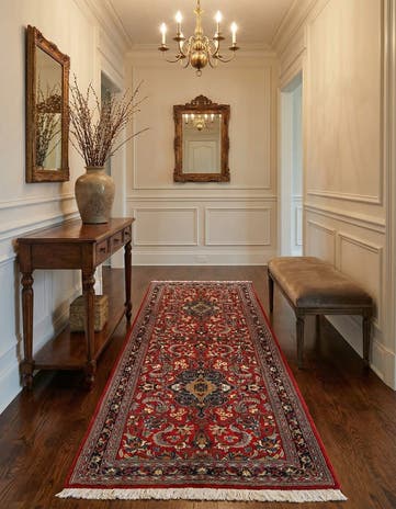 2' 8 x 6' 4 Hand Knotted Qom Persian Runner Rug