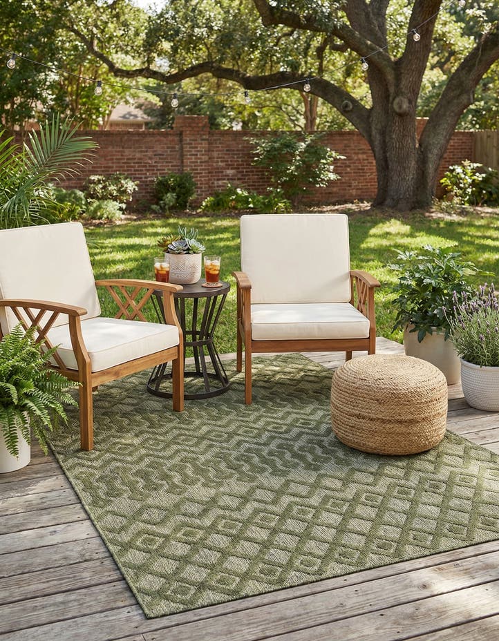 6' x 9' Easy-Clean Trellis Textured Indoor...