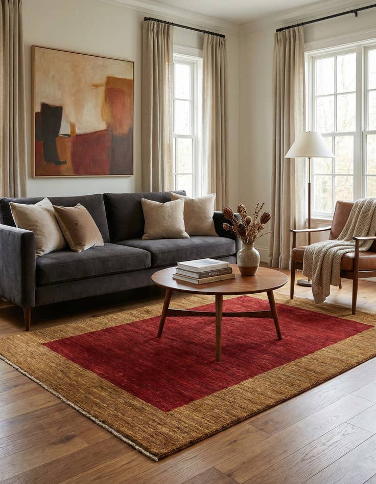 Detail image of  3' 10 x 5' 10  Hand Knotted Modern Ziegler Oriental Rug