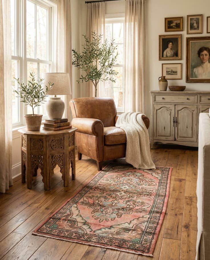 Detail image of 2' 5 x 4' 4 Hand Knotted Ultra Vintage Persian Wool Rug