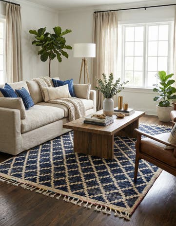5' 10 x 9' 7 Hand Knotted Darya Wool Rug