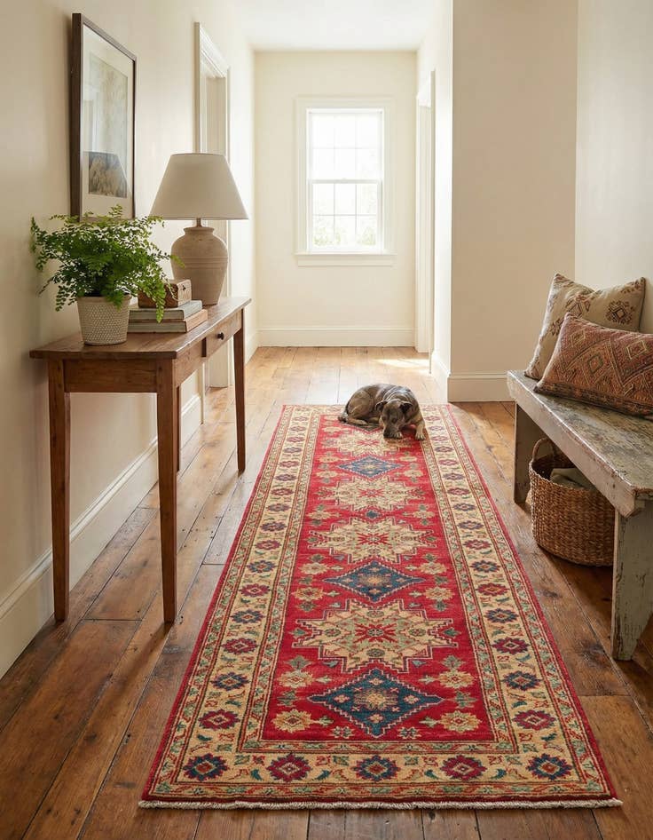 Detail image of 2' 10 x 9' 9  Hand Knotted Kazak Runner Rug