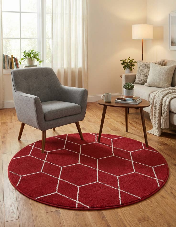 Detail image of  4' x 4' Lattice Frieze Round Rug