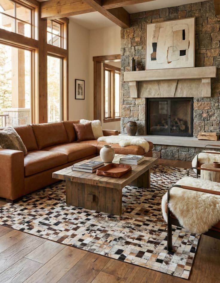 Detail image of 5' 1 x 8' Cowhide Rug