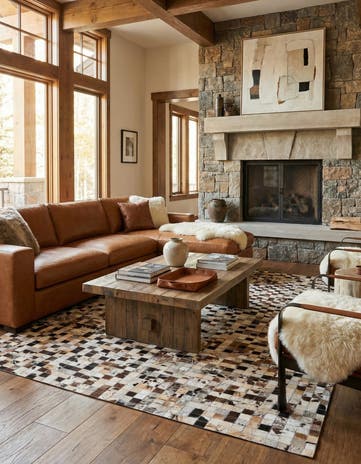 5' 1 x 8' Cowhide Rug