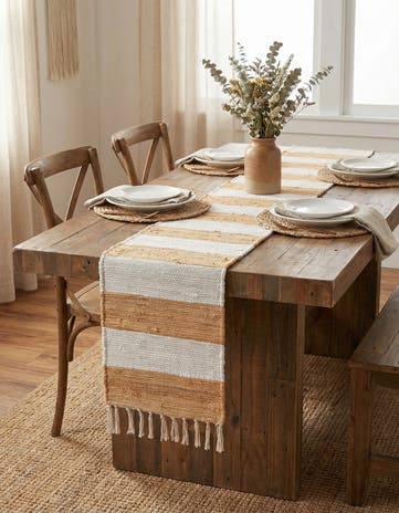 1' 2 x 6' 1 Hand Woven Chindi Rag Table Runner Rug