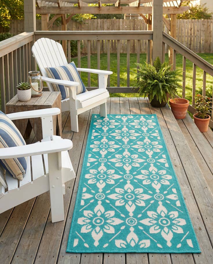 Detail image of 2' x 5' Easy-Clean Lattice Indoor / Outdoor Runner Rug