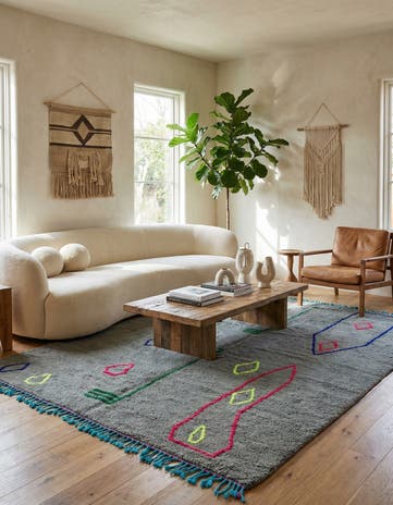 6' 6 x 9' 4 Hand Knotted Moroccan Wool Rug