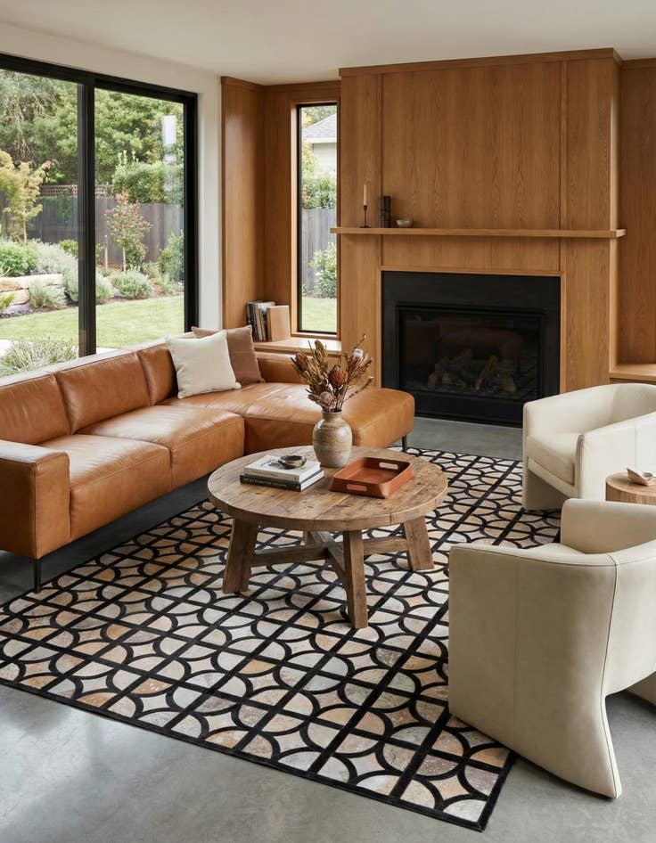 Detail image of 5' 3 x 7' 7 Cowhide Rug