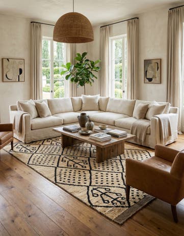 5' 10 x 9' 7 Hand Knotted Moroccan Wool Rug