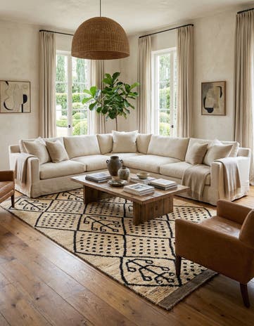 5' 10 x 9' 7 Hand Knotted Moroccan Wool Rug