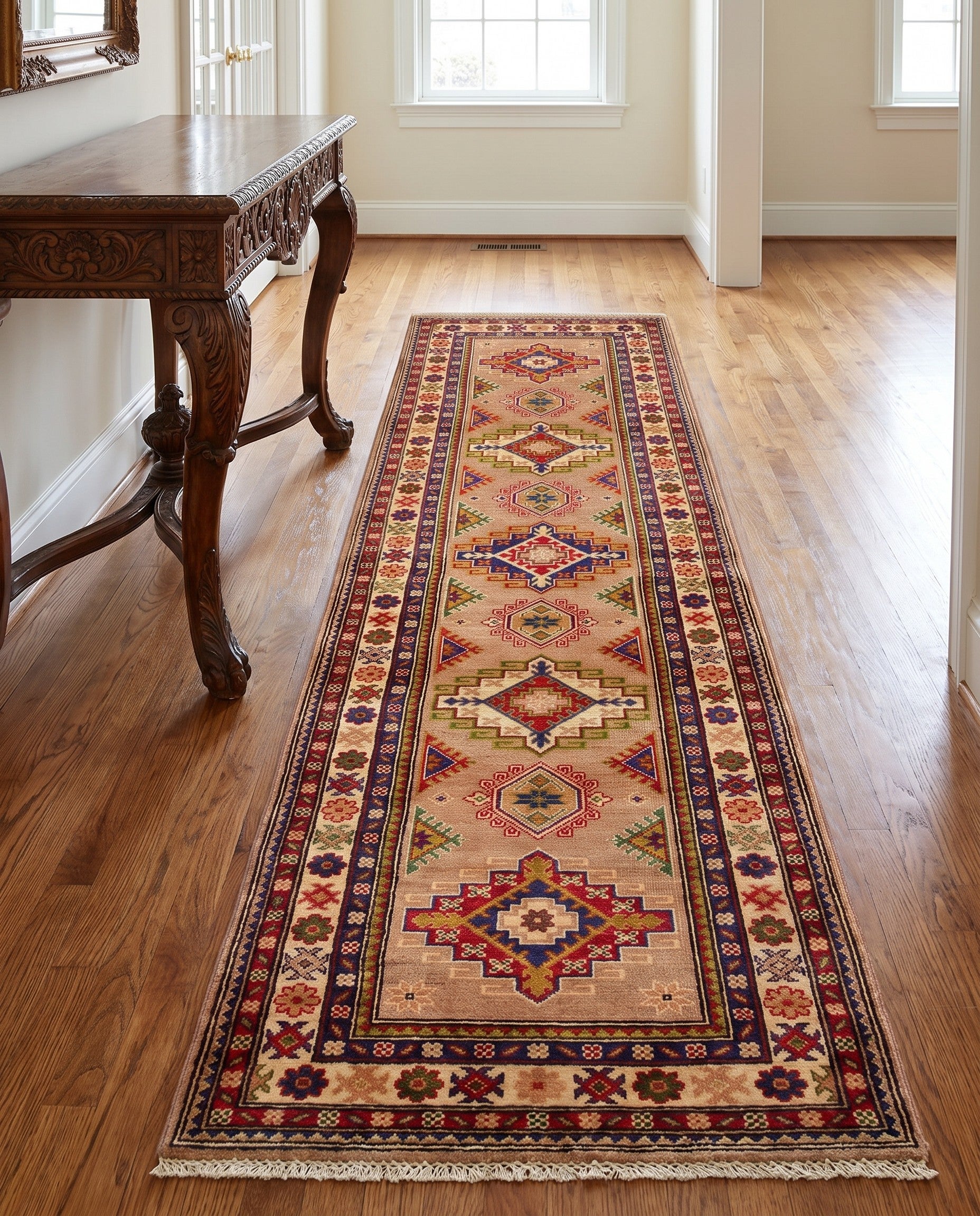 2' 7 x 9' 9 Hand Knotted Kazak Runner Rug