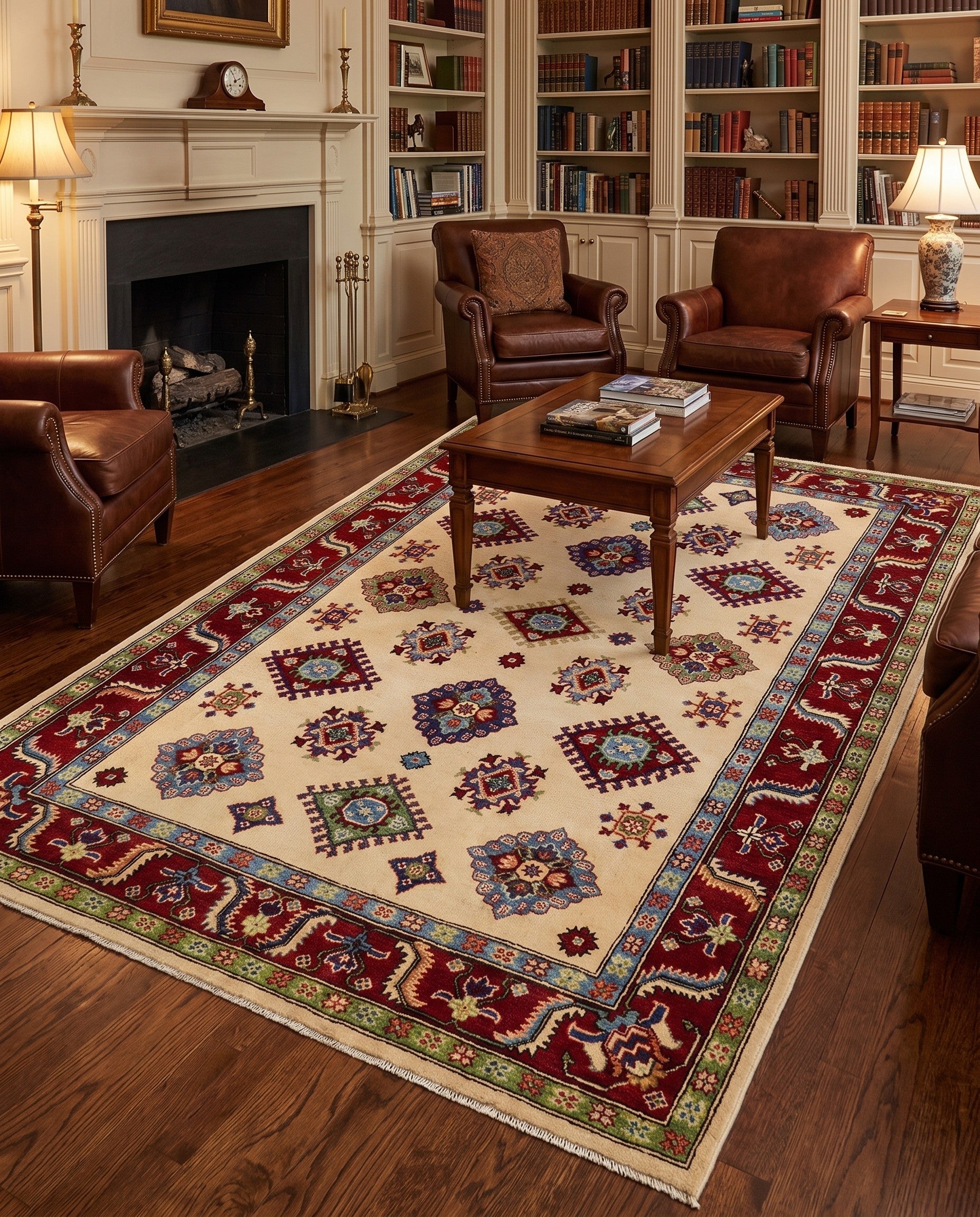 5' 4 x 7' 11 Hand Knotted Kazak Rug