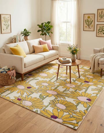 White Bloom Rug
