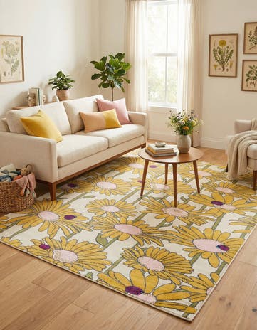 White Bloom Rug