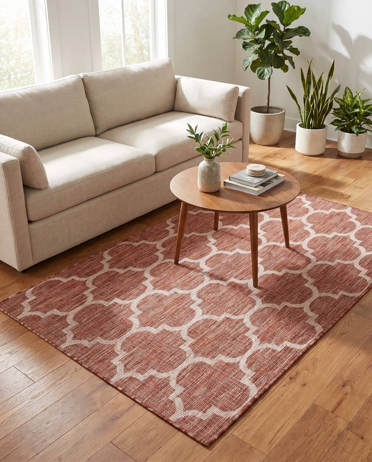 Detail image of 4' x 6' Easy-Clean Trellis Indoor / Outdoor Rug