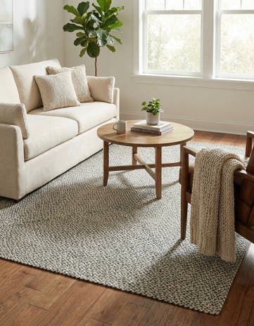 6' 1 x 9' Handmade Tweed Braided Jute Rug