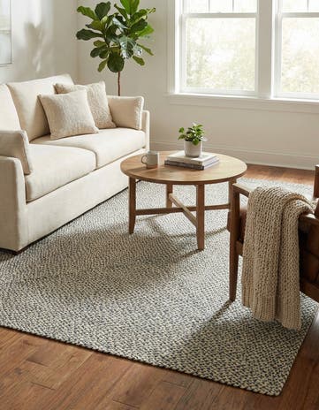 6' 1 x 9' Handmade Tweed Braided Jute Rug