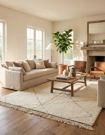 6' 6 x 9' 5 Hand Knotted Moroccan Wool Rug