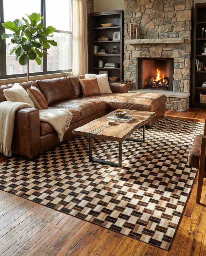 4' 11 x 7' 10 Cowhide - Patchwork Rug