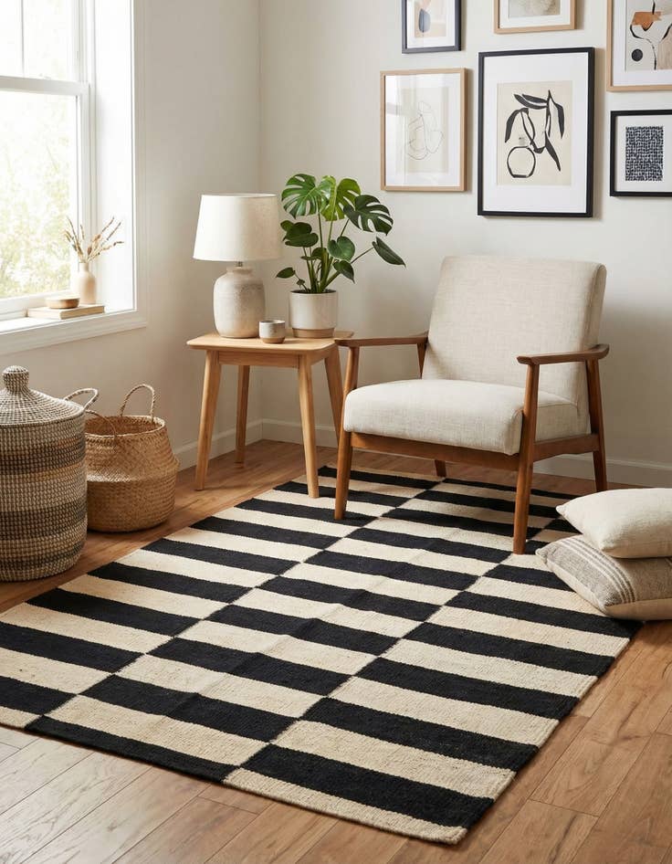 Detail image of 2' 8 x 3' 10  Hand Woven Kilim Modern Wool Rug